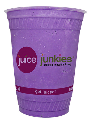 purple frog superfood smoothie at juice junkies