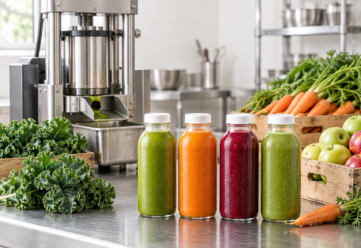 Juice being pressed in our kitchen