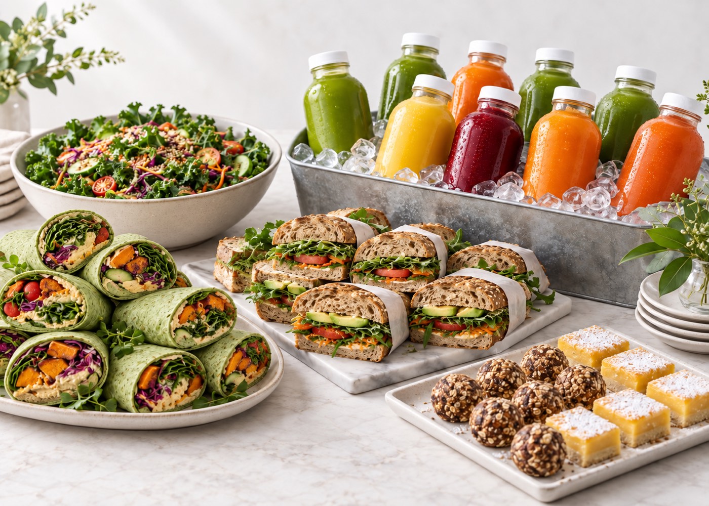 Juice Junkies catering spread