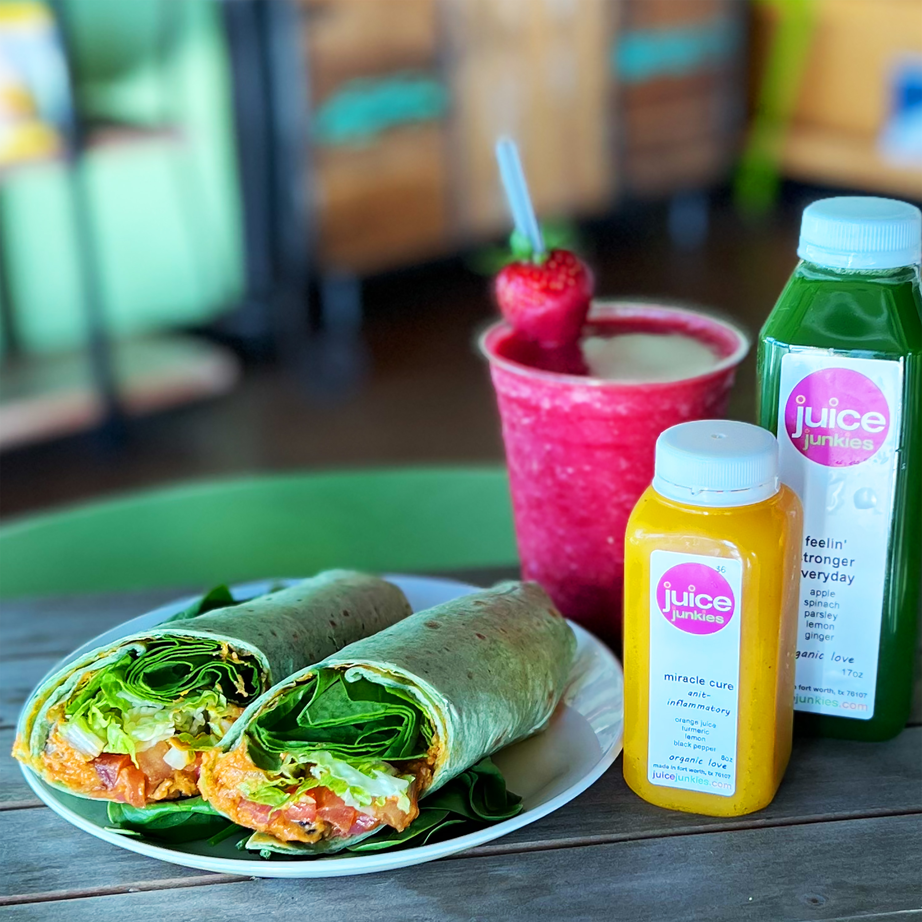 Wrap with Juice and Smoothie