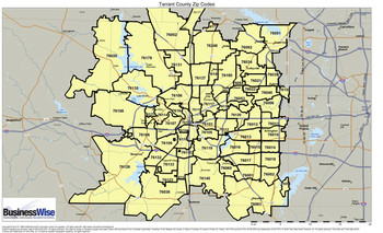 Zip Code Map Tarrant County – Map Vector